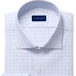 Proper Cloth Men's Custom Shirt Sky & Grey Multi Check